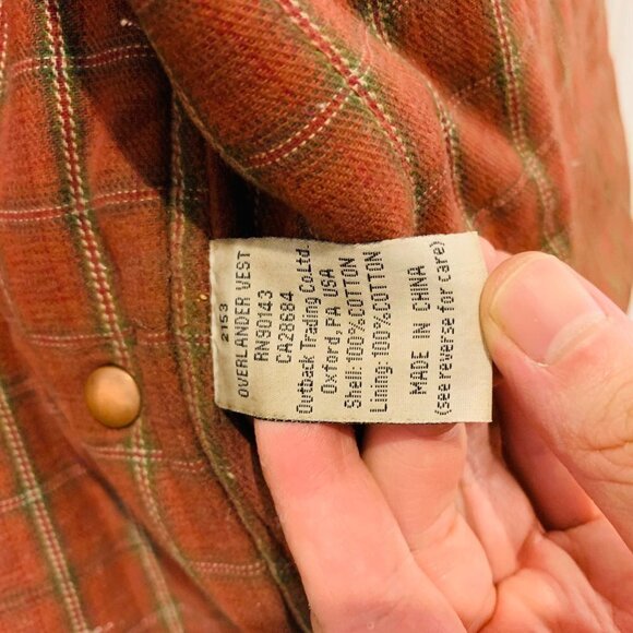 Vintage Outback Trading Company Men's Deer Hunter Brown Oilskin Vest Size XL - Picture 12 of 12